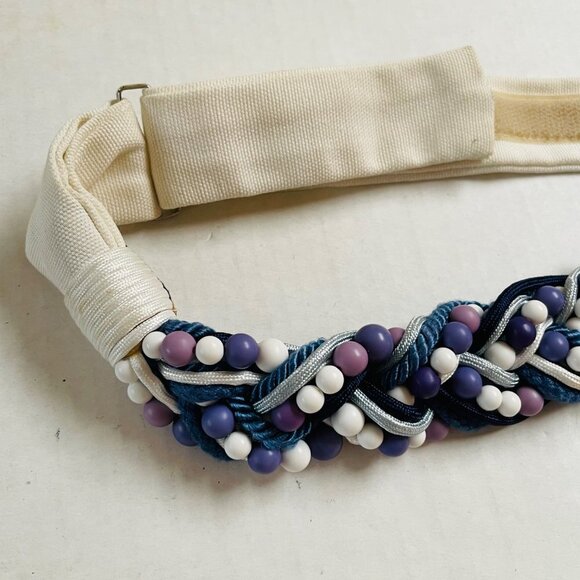 Carolyn Tanner Beaded Belt Womens Retro Woven Hook and Loop Closure Boho 32.5 In - Picture 2 of 6